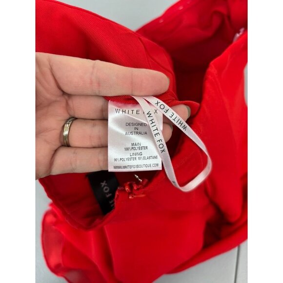 White Fox women's small red push the feeling mini dress corset strapless - Picture 8 of 8